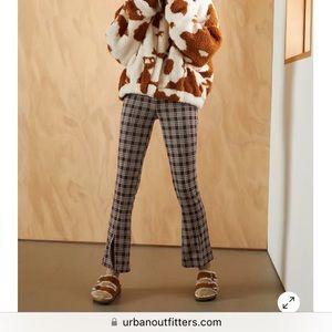 Never Worn - Urban Renewal Remnants Plaid Front Slit Pant in Brown